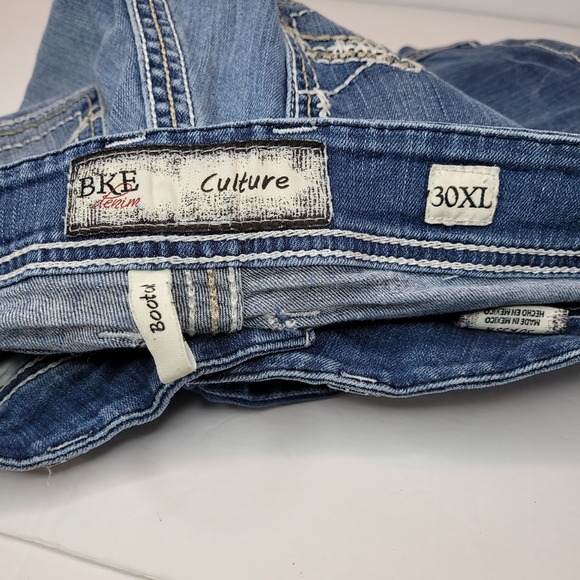 BKE Jeans Womens 32x34 Blue Culture Boot Thick Stitch Cowgirl - Picture 6 of 8